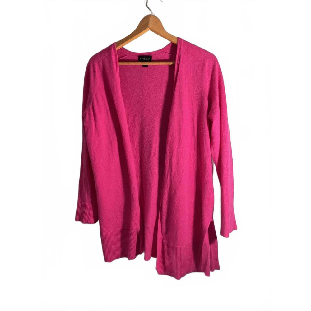 Carlisle Collection Pink Open Front Cashmere Cardigan XL